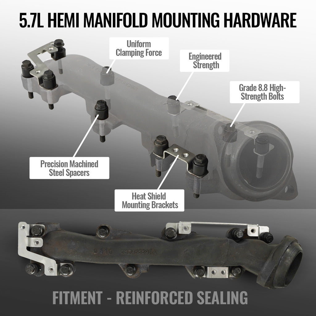 BD Diesel 1041660 Exhaust Manifold Bolt & Spacer Kit for 2009-2026 Ram/Dodge/Jeep 5.7L Hemi