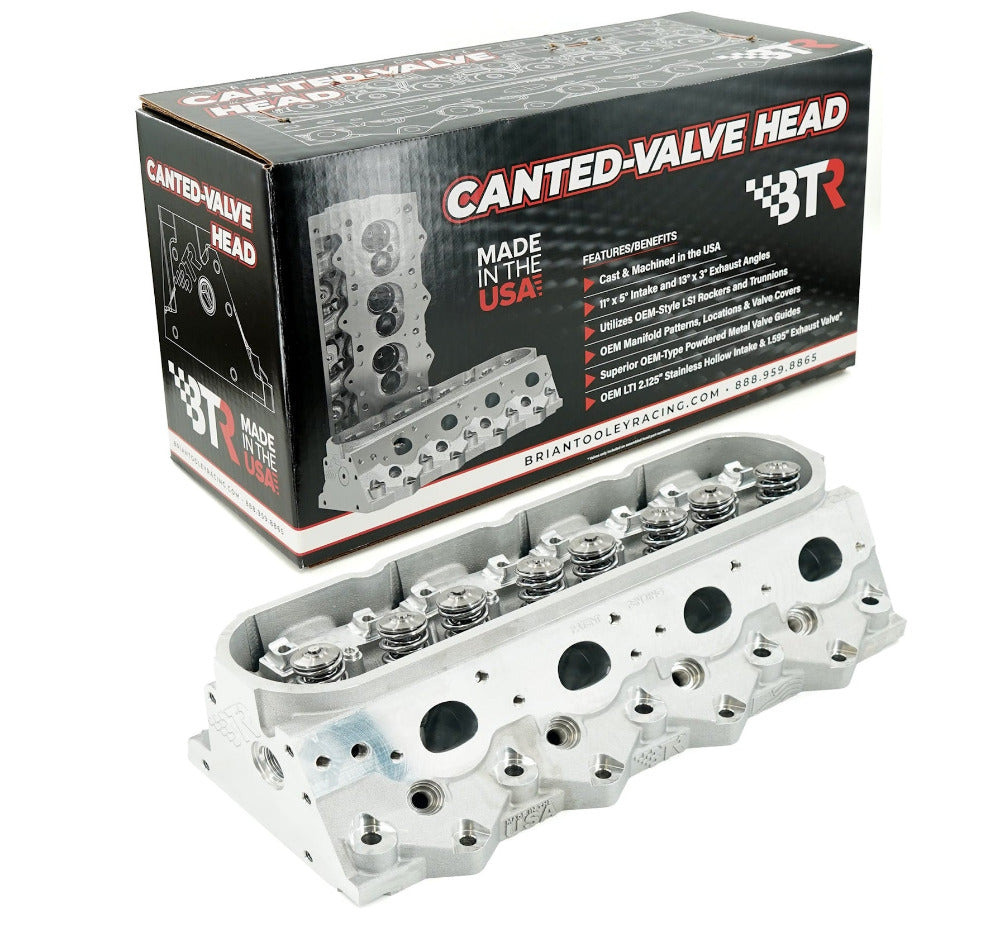 Brian Tooley Racing BTR-CVH3C-6A CNC Ported Canted Valve LS3 Cylinder Head for GM Gen IV LS Rectangle Port