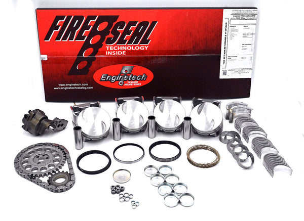 Enginetech RCC350A Rebuild Kit with Flat Top Pistons for 1967-1985 GM Truck 5.7L 350 Car & LT Truck