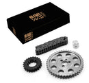 AMS Racing 9 Keyway Double Roller Billet Steel Timing Chain Set for Small Block Chevrolet 305 350 400 Engines
