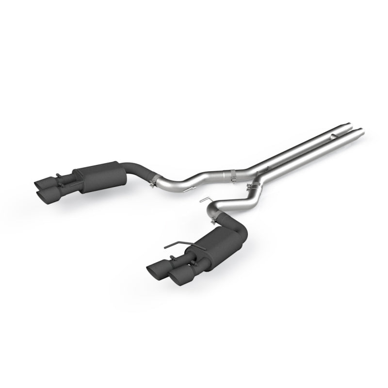 MBRP 2018-2019 Ford Mustang GT 5.0 3in Dual Split Rear Cat Back w/ Quad 4in Dual Wall Tips- Black Coated