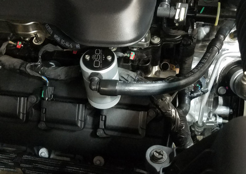 J&L 2019 Dodge Ram 1500 5.7L Oil Separator 3.0 Passenger Side - Clear Anodized