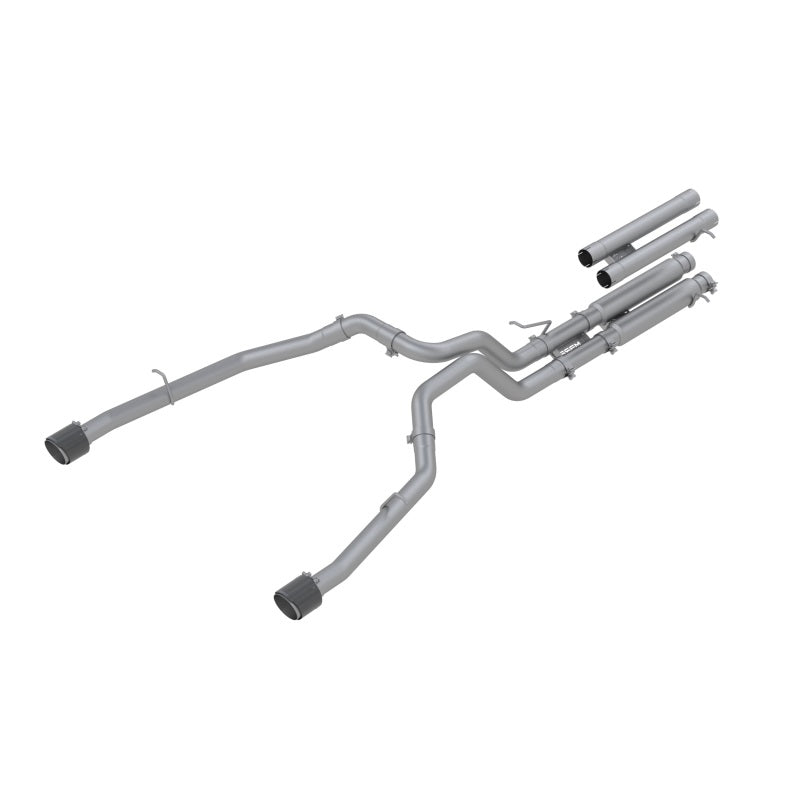 MBRP S51543CF 3" Cat-Back Dual Split Rear, Race Version Exhaust System for 2021-2024 RAM TRX T304 Stainless Steel w/ Carbon Fiber Tips