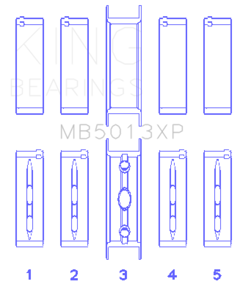 King Chevy LS1 / LS6 / LS3 (Size STDX) Performance Main Bearing Set