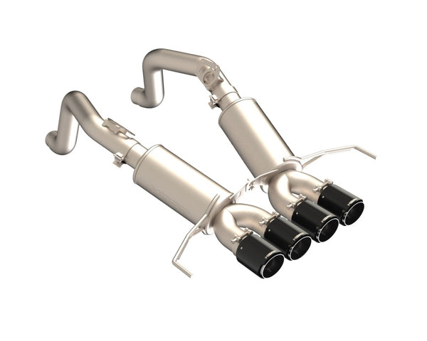 MBRP S70303CF 3" Dual Muffler Axle Back, with Quad 4" Dual Wall CF Tips, T304 for 2014-2019 Chevy Corvette