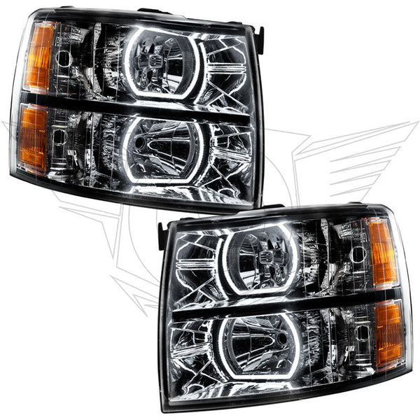 Oracle Lighting 8189 2007-2013 Chevy Silverado Pre-Assembled Headlights-Black-Square Style
