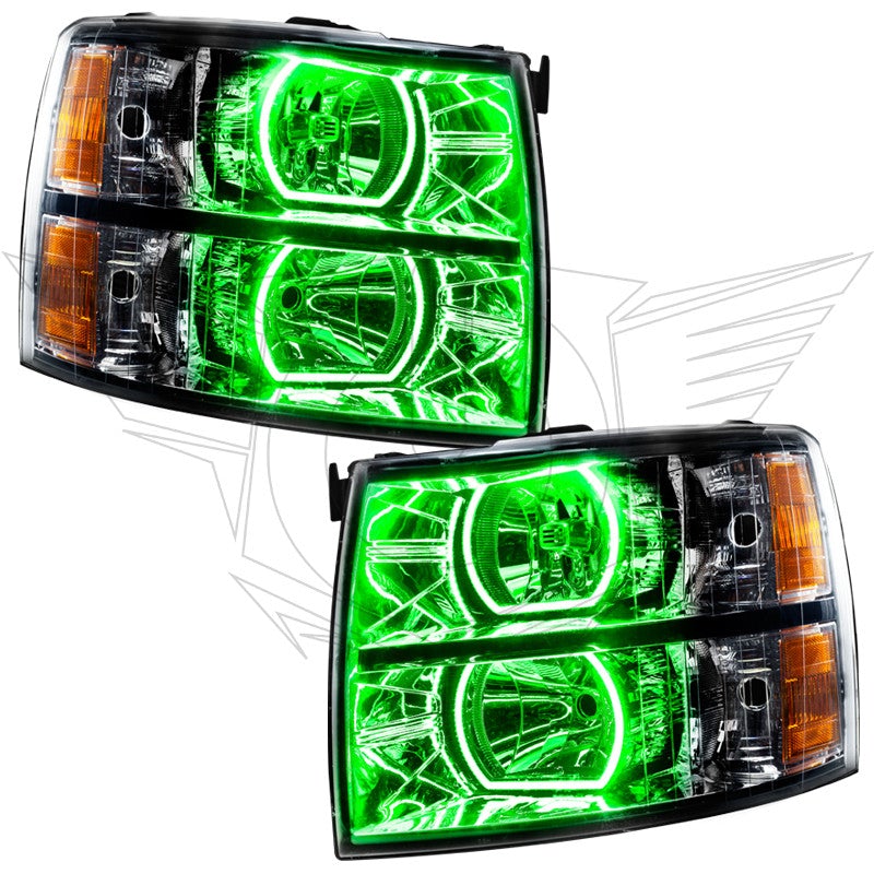 Oracle Lighting 8189 2007-2013 Chevy Silverado Pre-Assembled Headlights-Black-Square Style