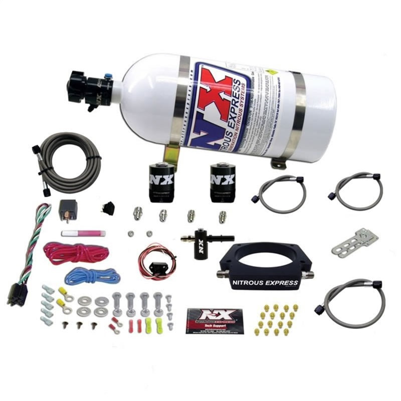 Nitrous Express 15lb Bottle w/Lightning 500 Valve (6.89 Dia x 26.69 Tall) w/Gauge