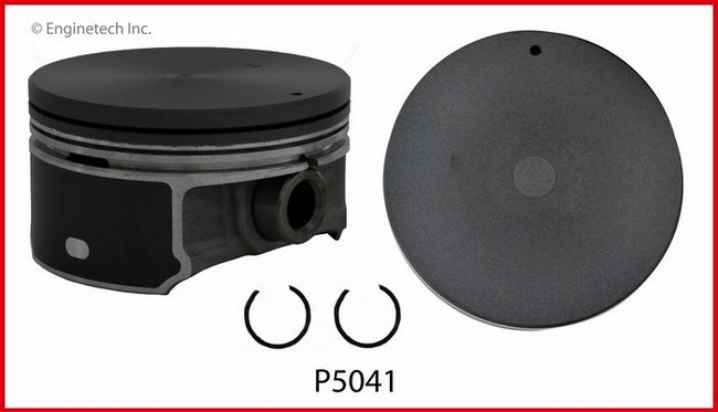 Enginetech P5041(8) Flat Top Coated Skirt Pistons Set with Floating Pins for GM Chevrolet 6.0L Engines