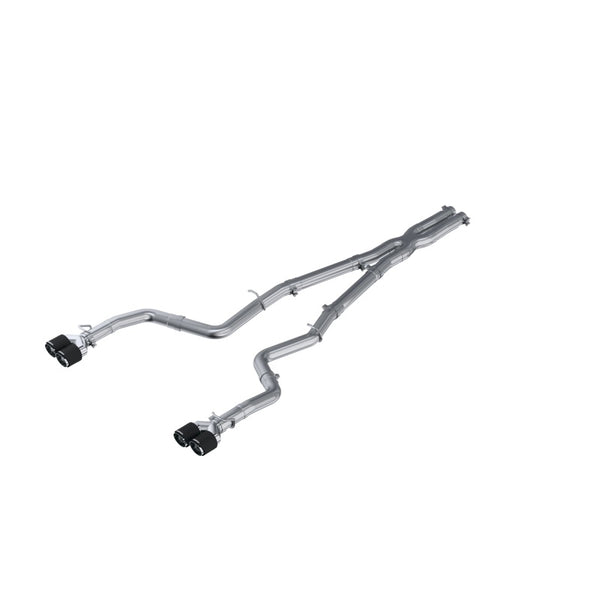MBRP 2015-2016 Dodge Challenger 5.7L HEMI SS 3in Quad Split Rear Exit w/ Carbon Fiber Tips - T304