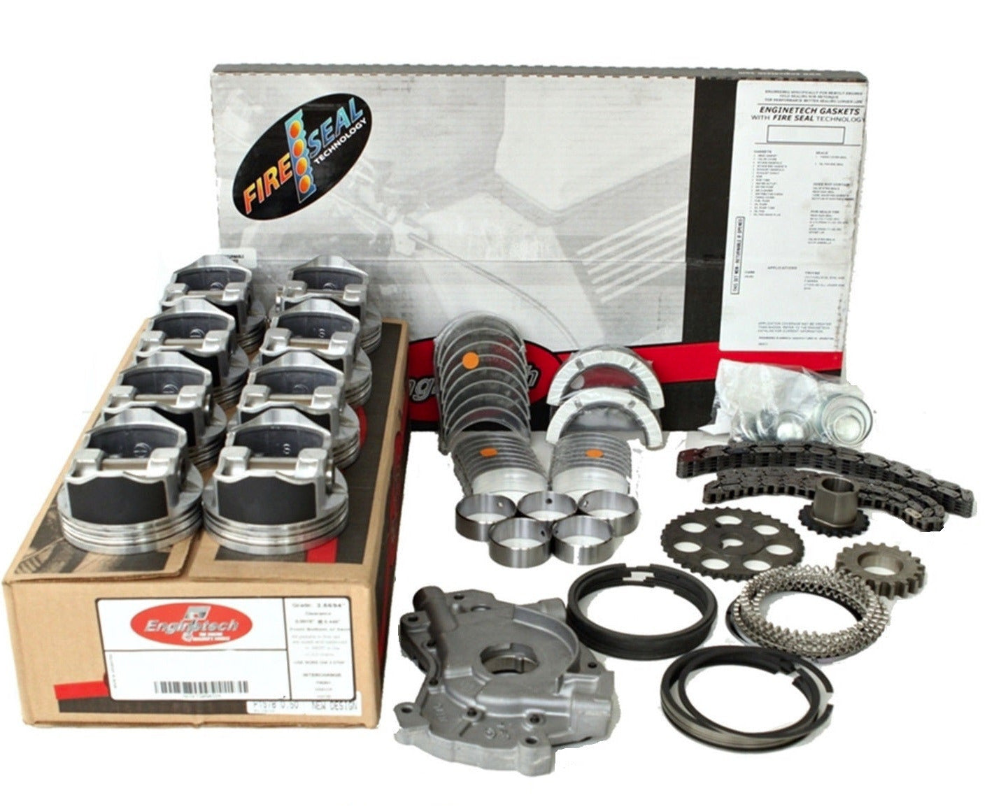 Enginetech RCC325AP Rebuild Kit with Flat Top Pistons for 2003-2004 Chevrolet GMC Truck SUV 5.3L 325