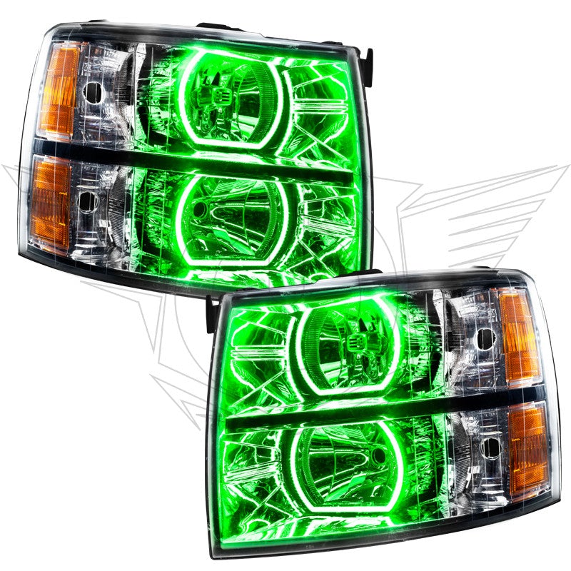 Oracle Lighting 8188 2007-2013 Chevy Silverado Pre-Assembled Headlights-Chrome-Square Style