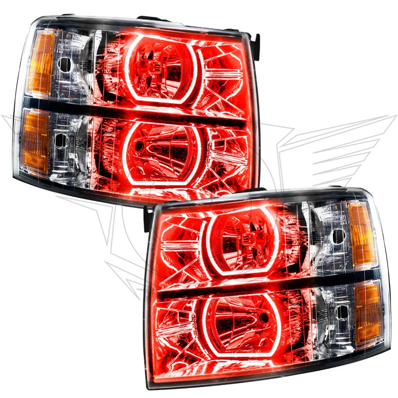Oracle Lighting 8188 2007-2013 Chevy Silverado Pre-Assembled Headlights-Chrome-Square Style