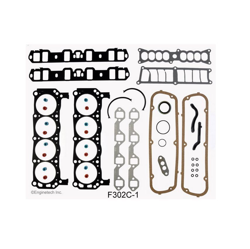 Enginetech RCF302LP Engine Rebuild Kit for 1987-1990 Ford 302 5.0 HO Engines