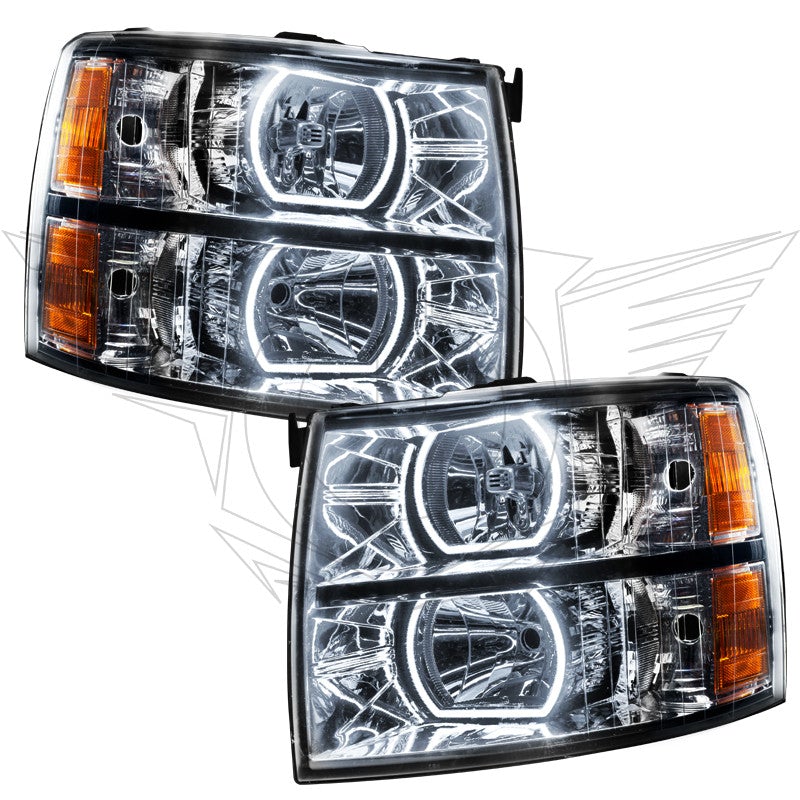 Oracle Lighting 8188 2007-2013 Chevy Silverado Pre-Assembled Headlights-Chrome-Square Style